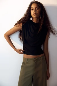 Viscose Mock Turtleneck Top