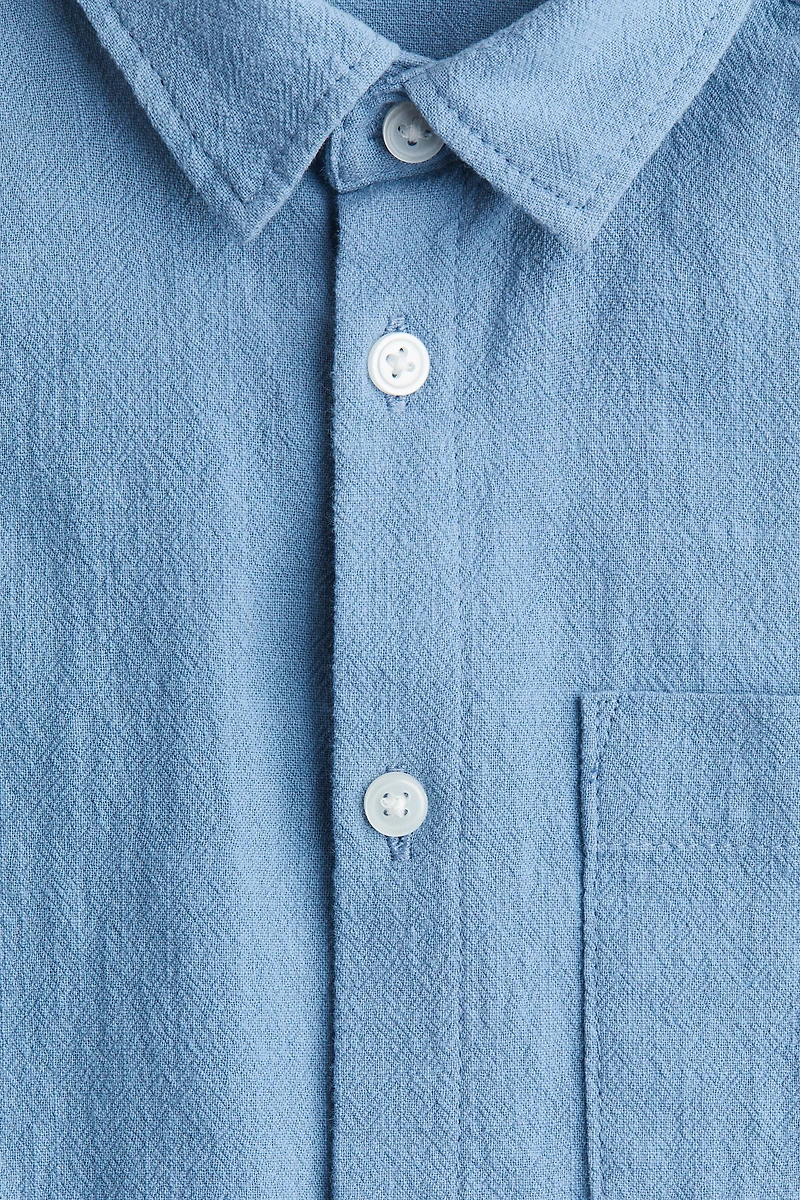 Loose-Fit Textured Cotton Shirt