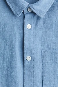Loose-Fit Textured Cotton Shirt