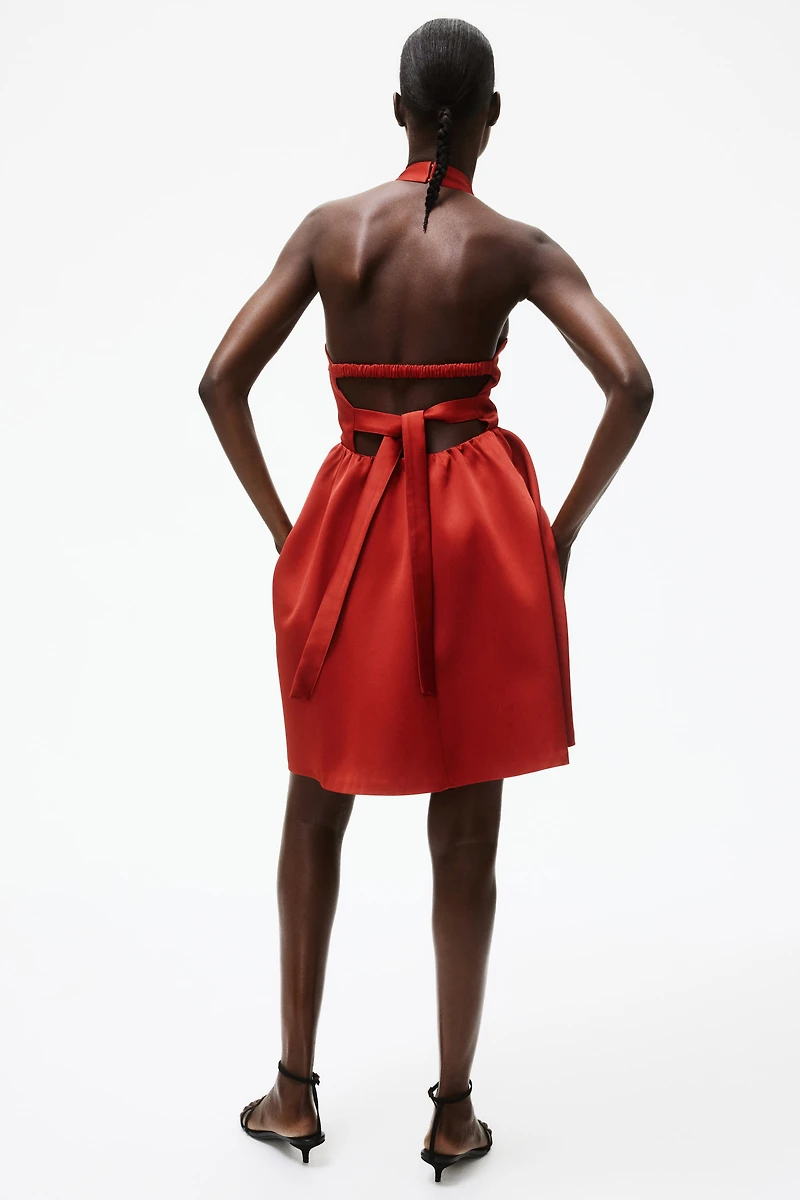 Circle-Skirt Halterneck Dress