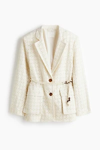 Eyelet-Embroidered Cotton Blazer
