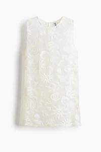 Motif-Detail Mesh Top