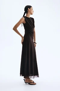 Draped Mesh Dress