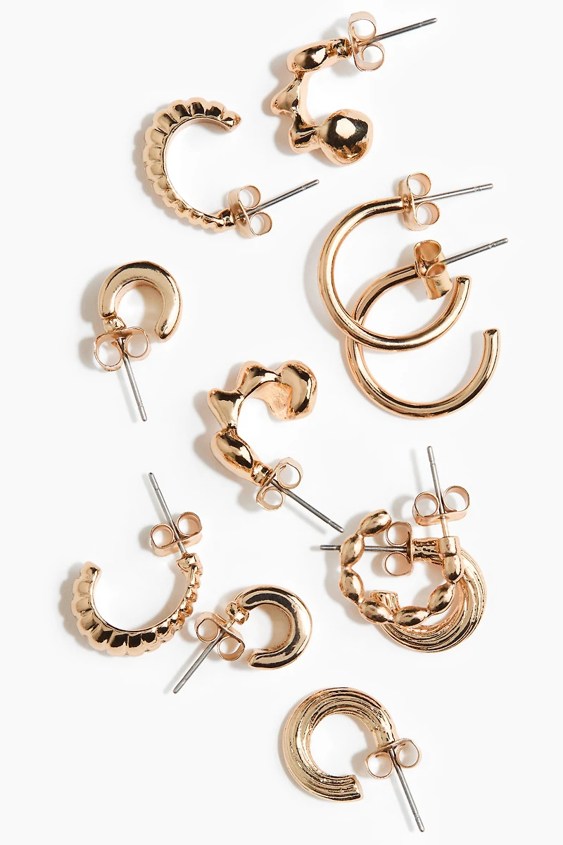 6 Pairs Hoop Earrings