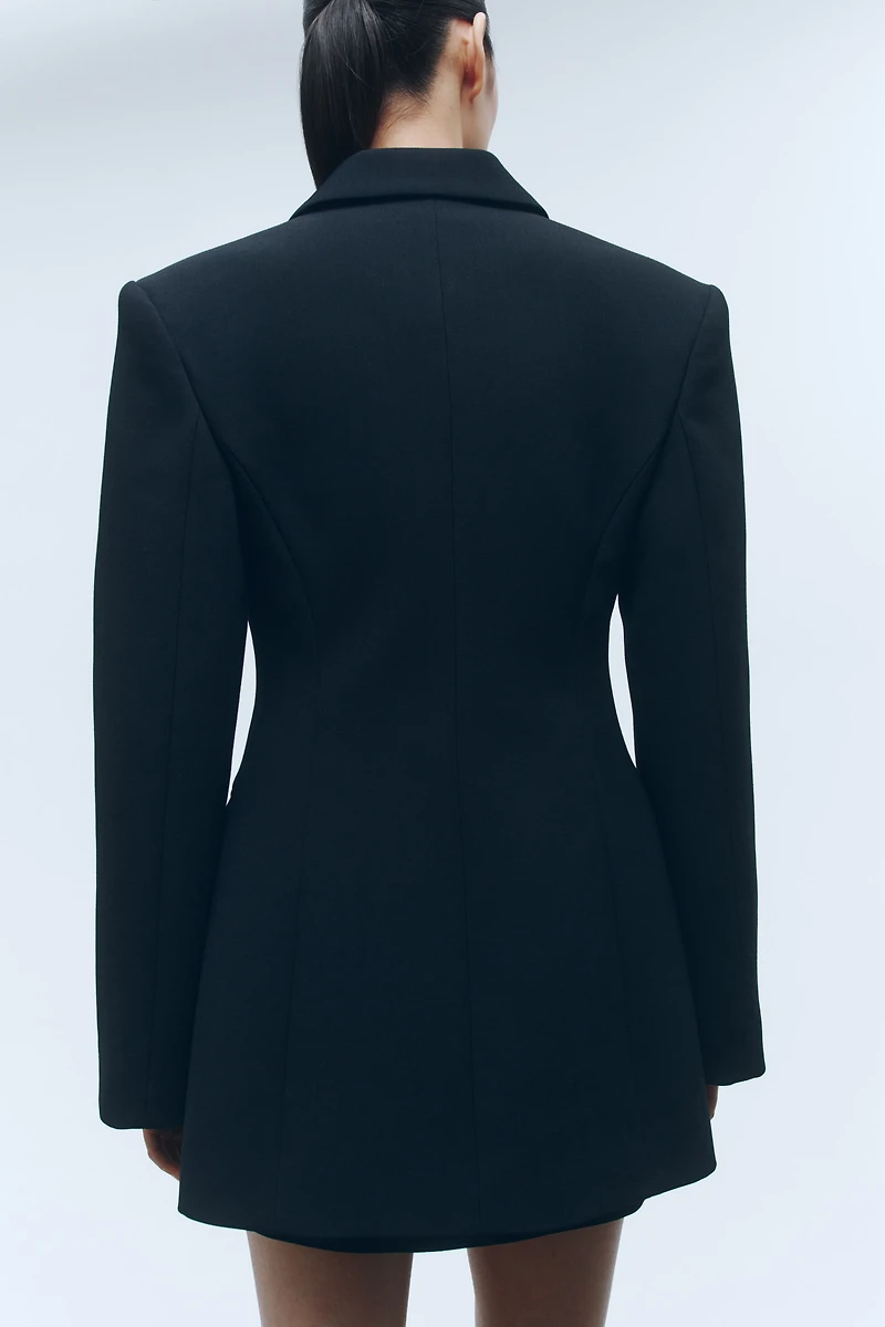 Wool-Blend Hourglass Blazer