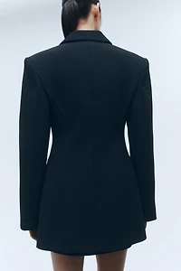 Wool-Blend Hourglass Blazer