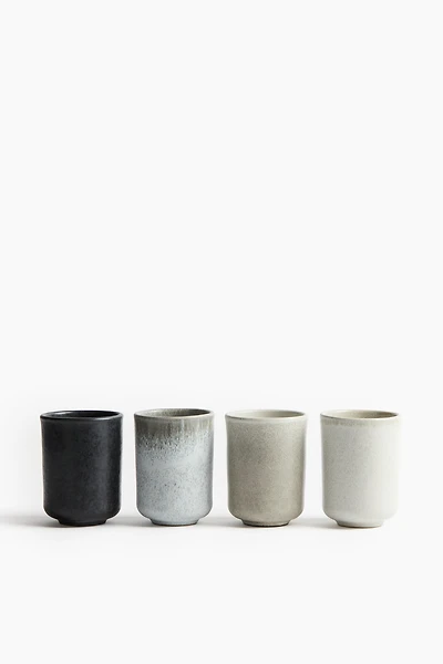 Lot de 4 tasses en grès cérame