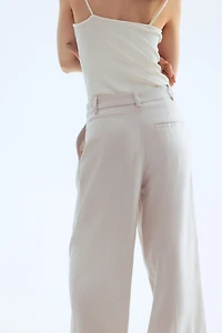 Pantalon large en lin mélangé