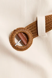 Belted Lapelless Jacket