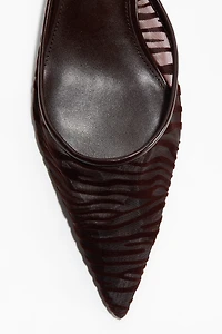 Escarpins en filet avec talon bobine