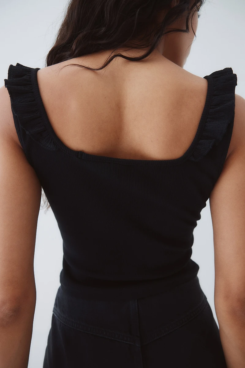 Ruffle-Trimmed Tank Top