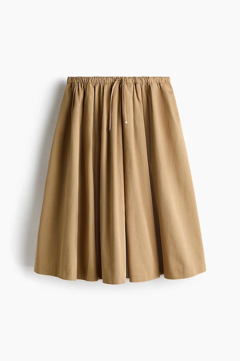 Pleated Twill Skirt