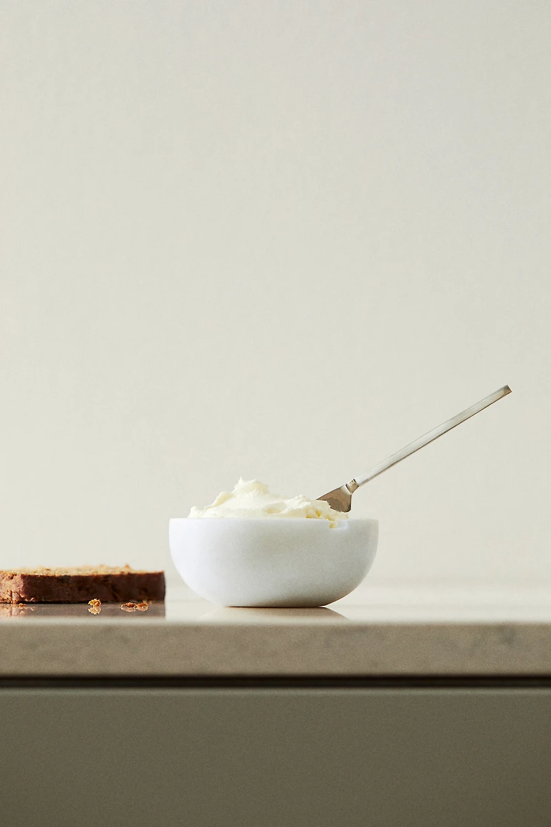 Marble Butter Bowl with Knife