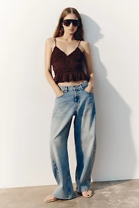 Ruched Chiffon Strappy Top
