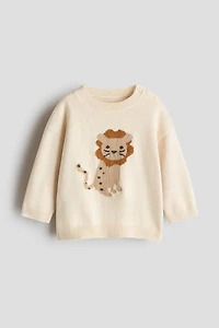 Jacquard-Knit Cotton Sweater