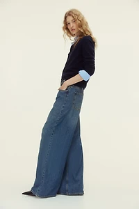 Jean large taille haute