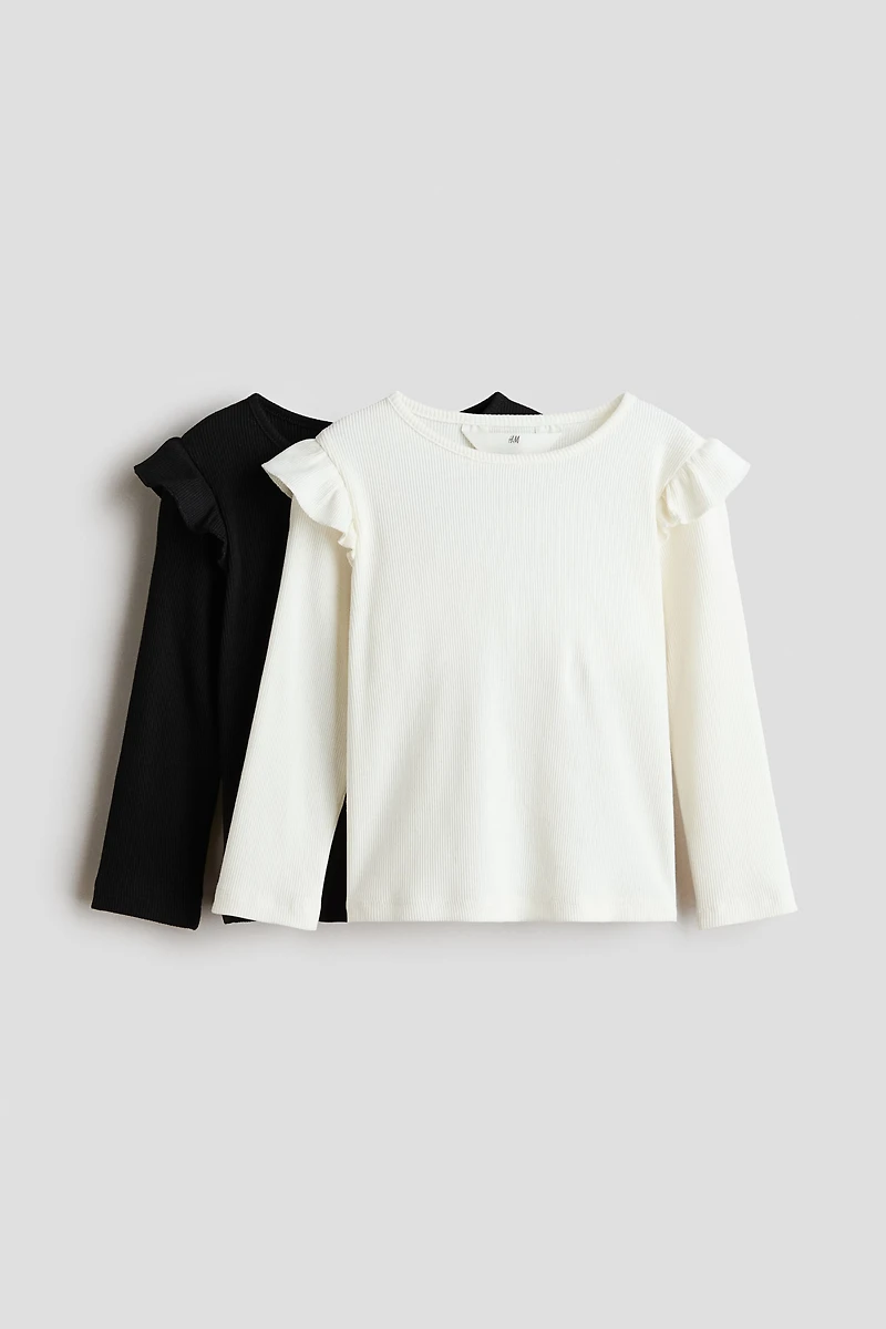 2-Pack Flounce-Trimmed Cotton Tops