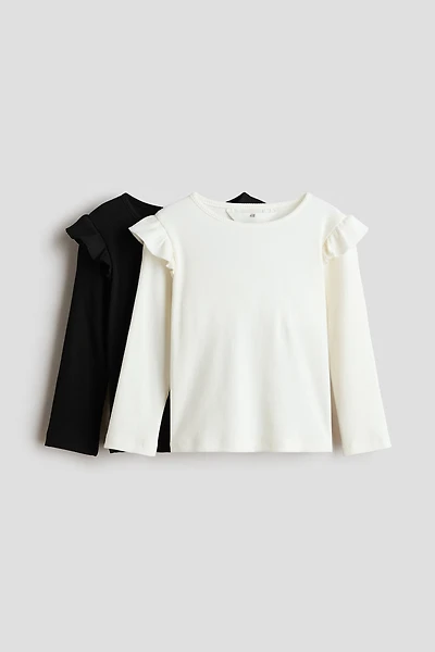 2-Pack Flounce-Trimmed Cotton Tops