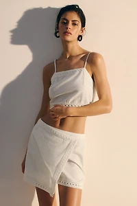 Linen-Blend Beach Skirt