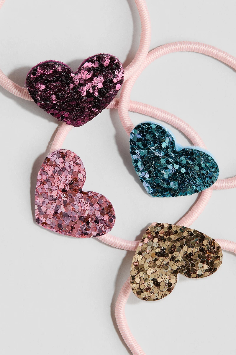 4-Pack Appliquéd Hair Elastics