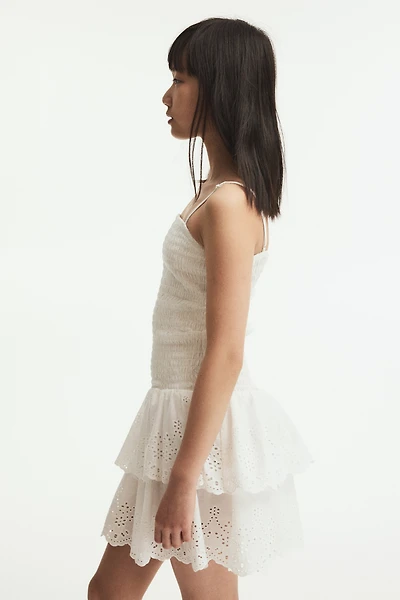 Robe en nid d'abeille à bretelles fines