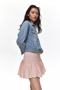 Eyelet-Embroidered Mini Skort