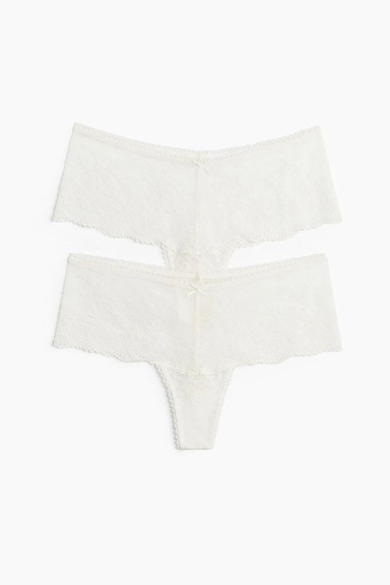 2-Pack Lace Thong Briefs