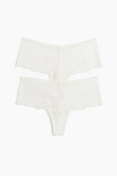 Lot de 2 culottes Tanga en dentelle