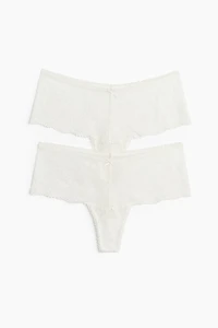 2-Pack Lace Thong Briefs