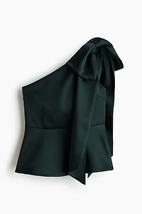 Bow-Detail One-Shoulder Top