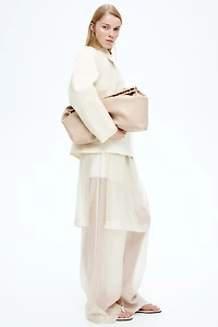 Collarless Twill Blazer