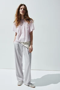 Cotton Blouse with Eyelet Embroidery