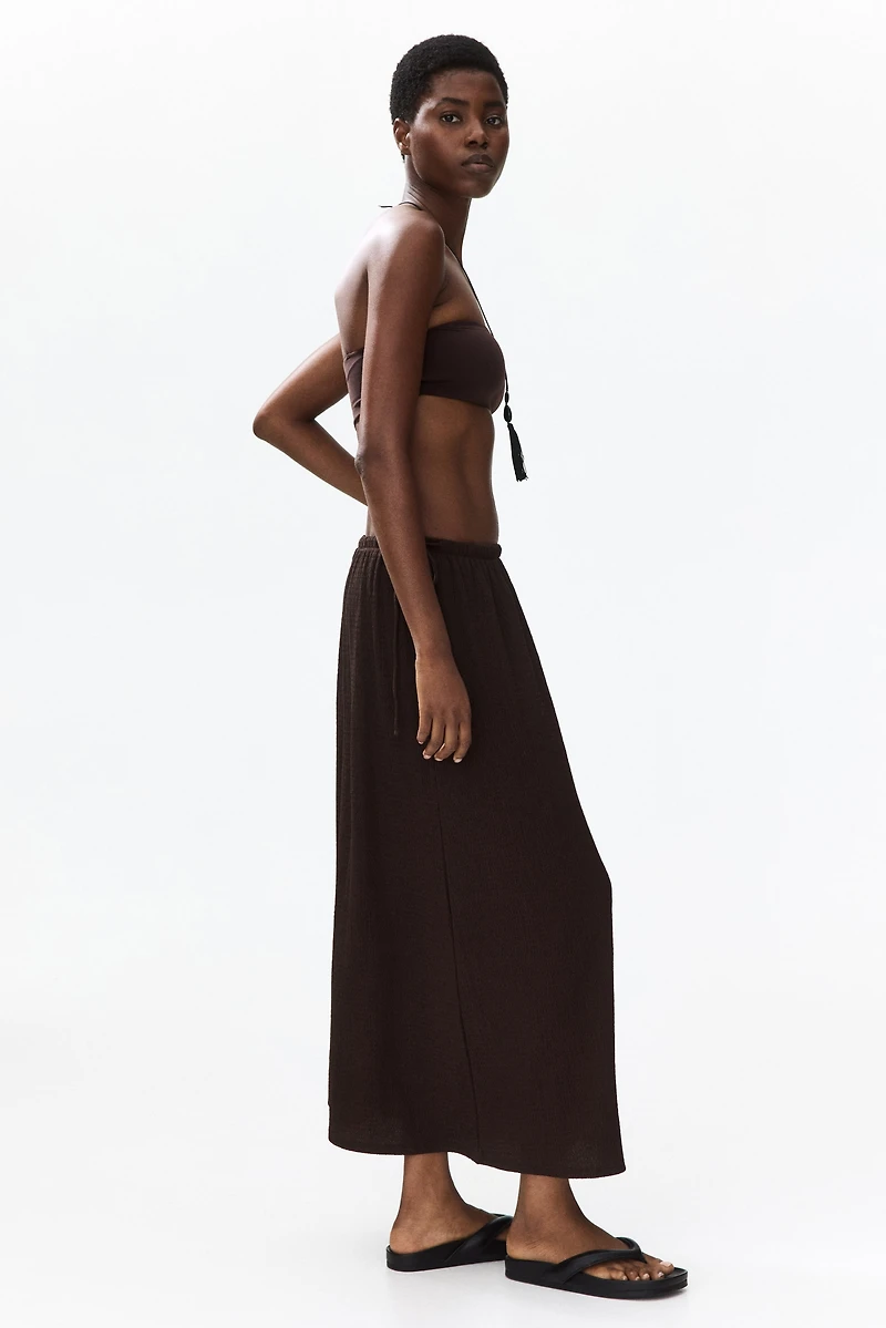 Crinkled Drawstring Skirt