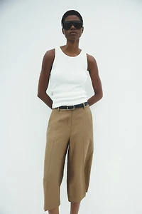 Dressy Linen-Blend Culottes