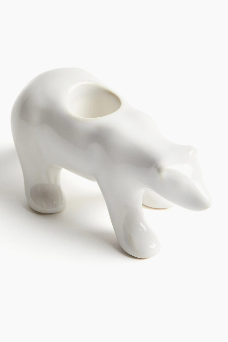 Bougeoir figuratif en grès cérame