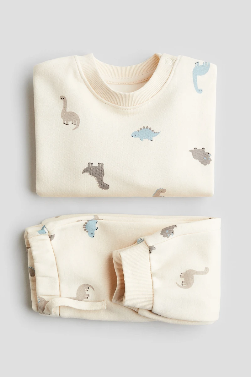 2-Piece Printed Brushed-Inside Sweatsuit