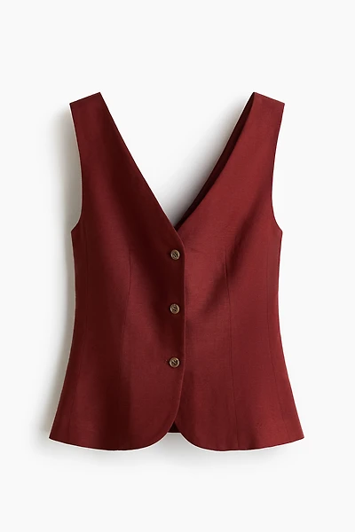 Linen-Blend Vest