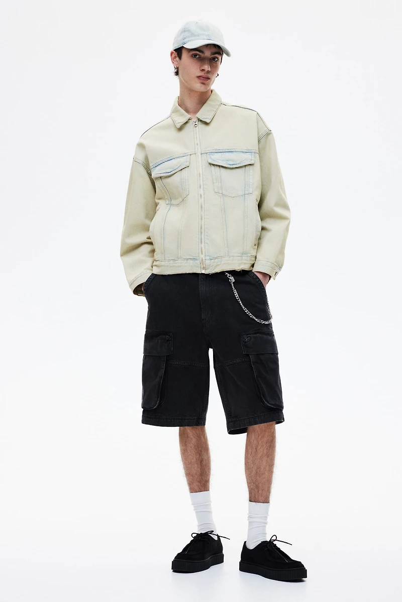 Veste de travail en denim à coupe ample