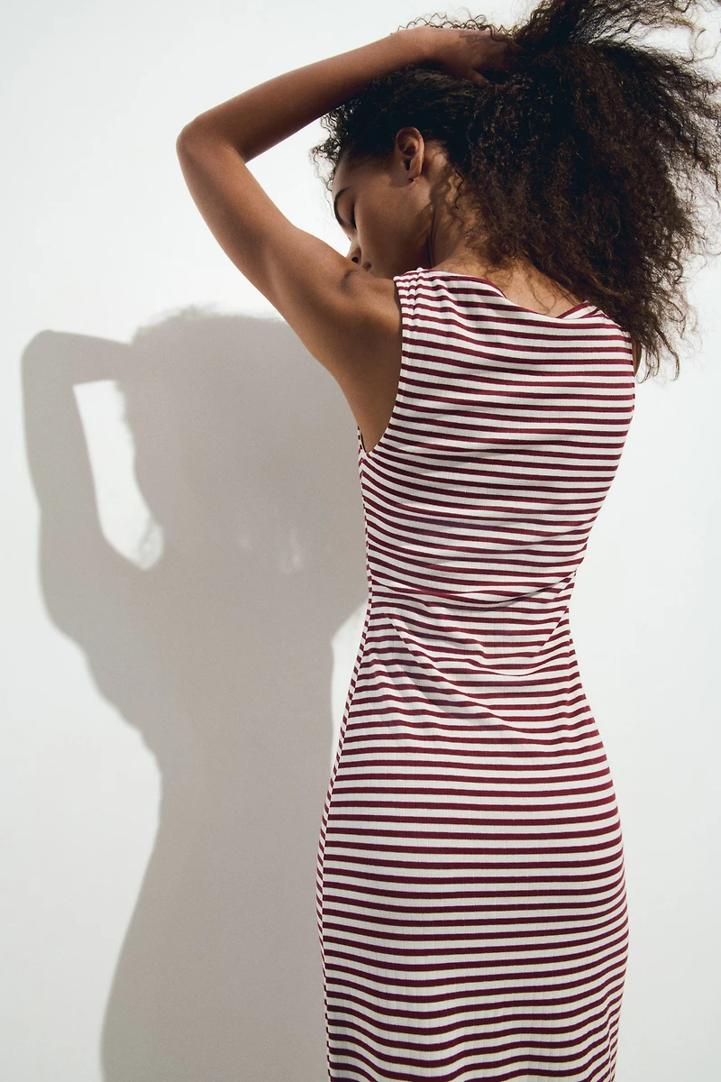 Ribbed Jersey Midi Dress