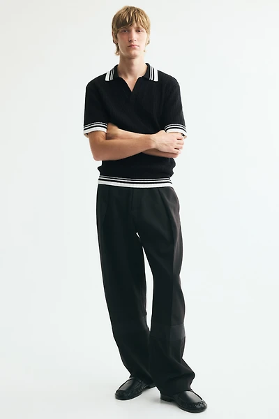 Regular-Fit Textured-Knit Polo Shirt