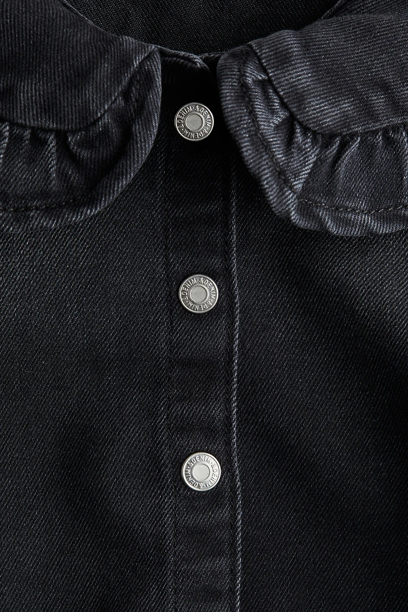 Denim Blouse with Collar