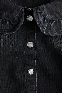 Denim Blouse with Collar