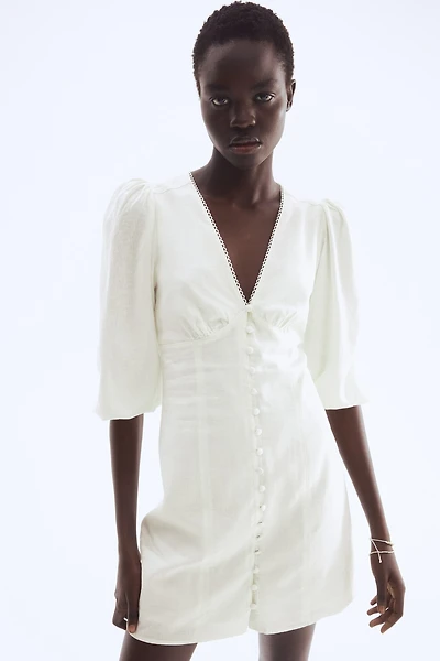 Linen-Blend Dress