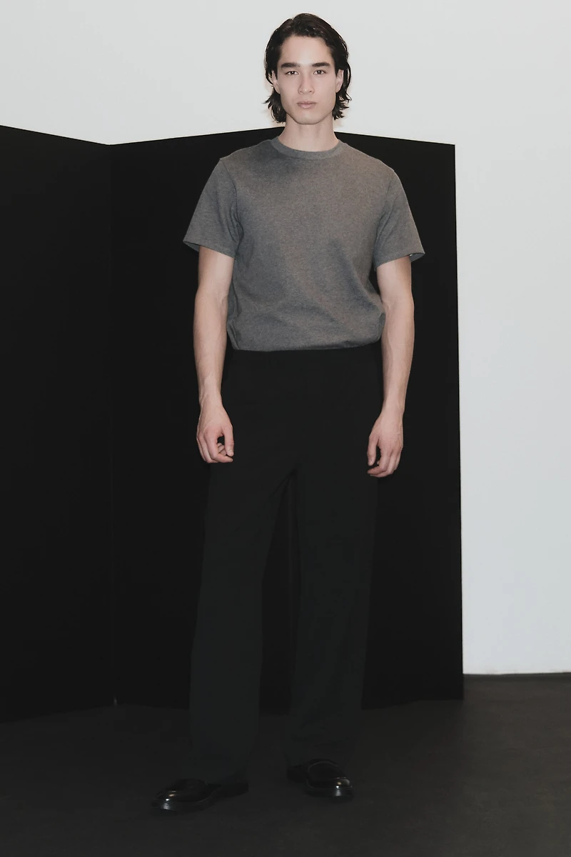 Four-Way Stretch Wide-Cut Pull-On Pants