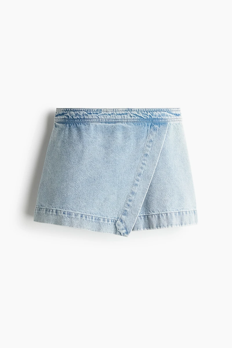 Denim Wrap Skort