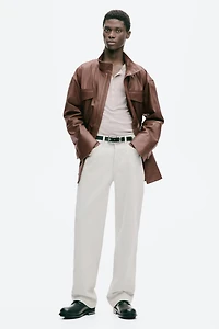 Veste cargo en cuir