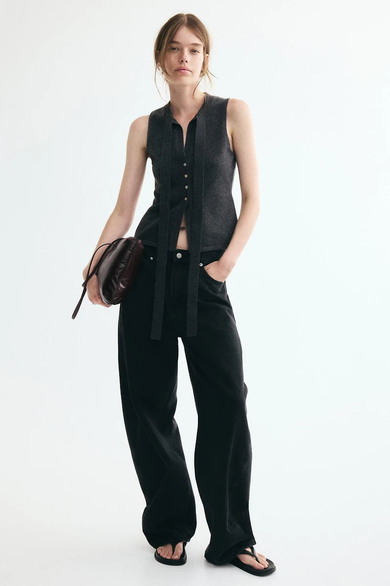 Knit Bow-Collar Top