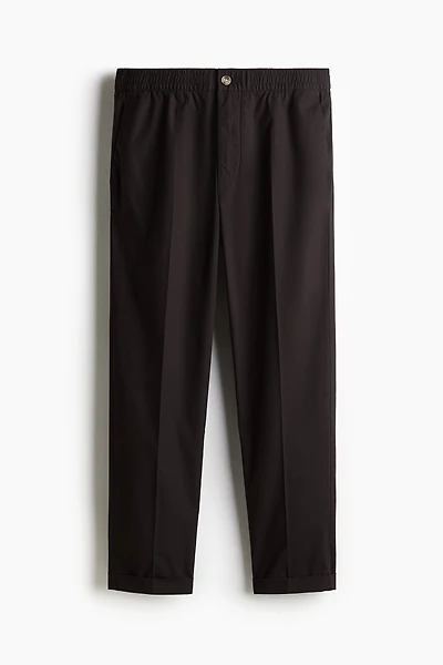 Regular-Fit Cropped Cotton Pants