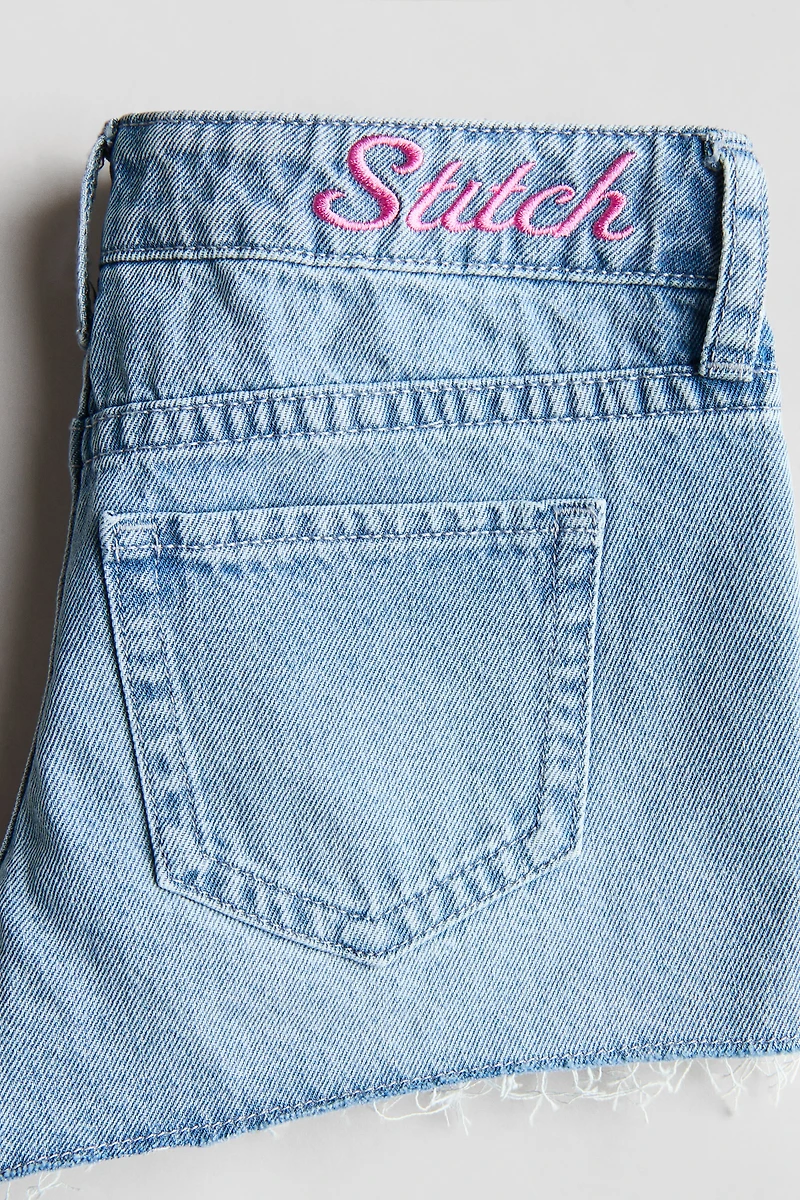 Appliquéd Denim Shorts