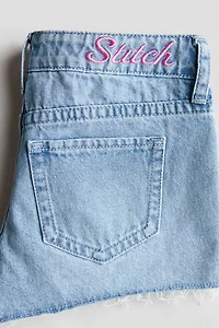 Appliquéd Denim Shorts